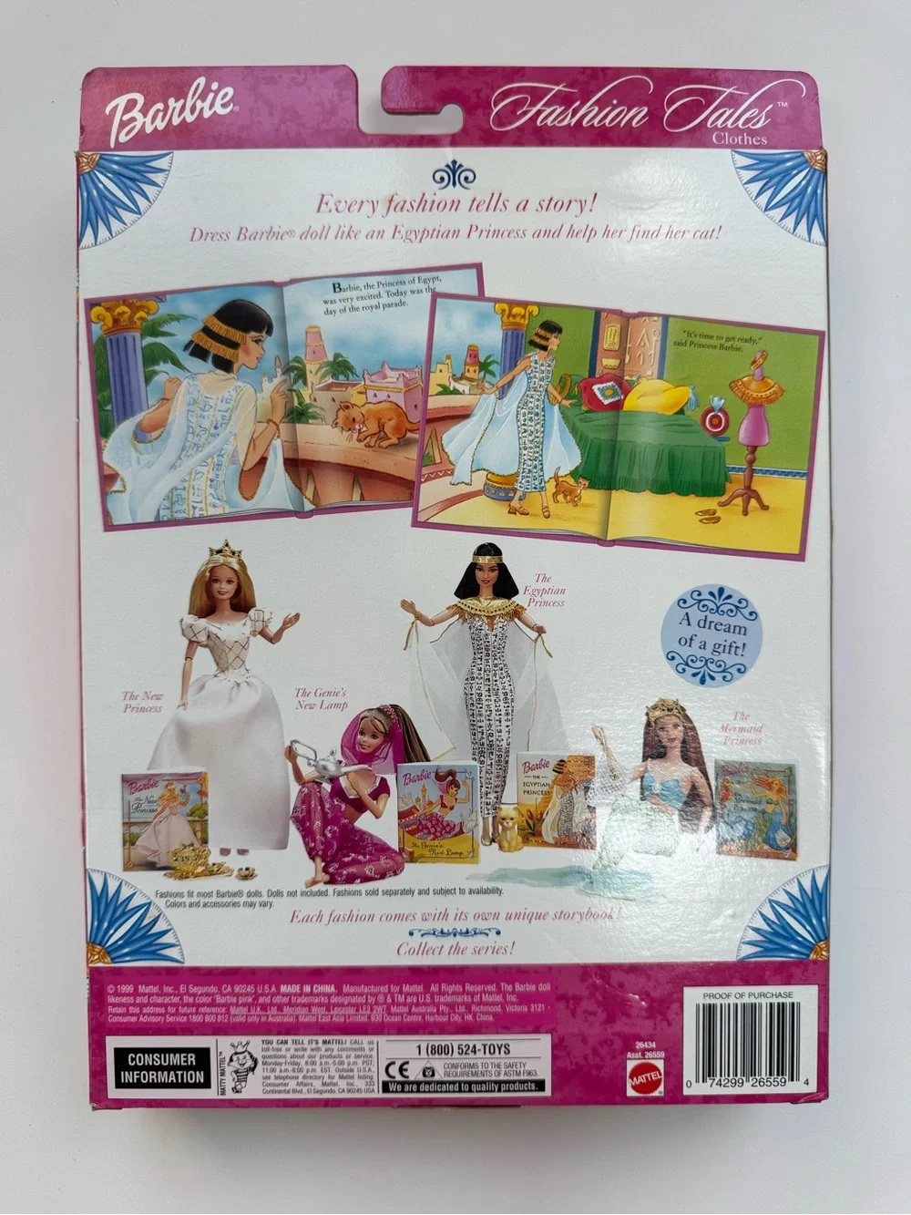 1999 Factory Sealed Barbie Fashion Tales Egyptian Princess Outfit